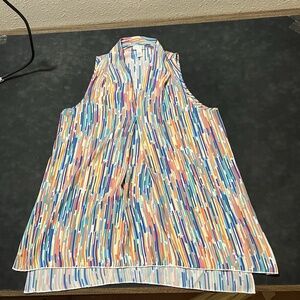 Vintage Y2K Spense Womens Sleeveless Chiffon Tunic Tank Top Colorful